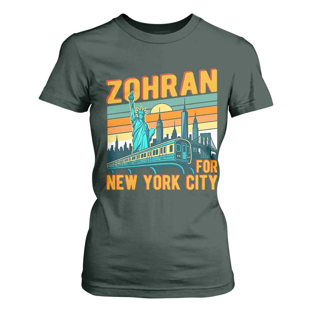 Zohran Mamdani NYC Mayor T Shirt For Women TS14 Dark Forest Green Print Your Wear