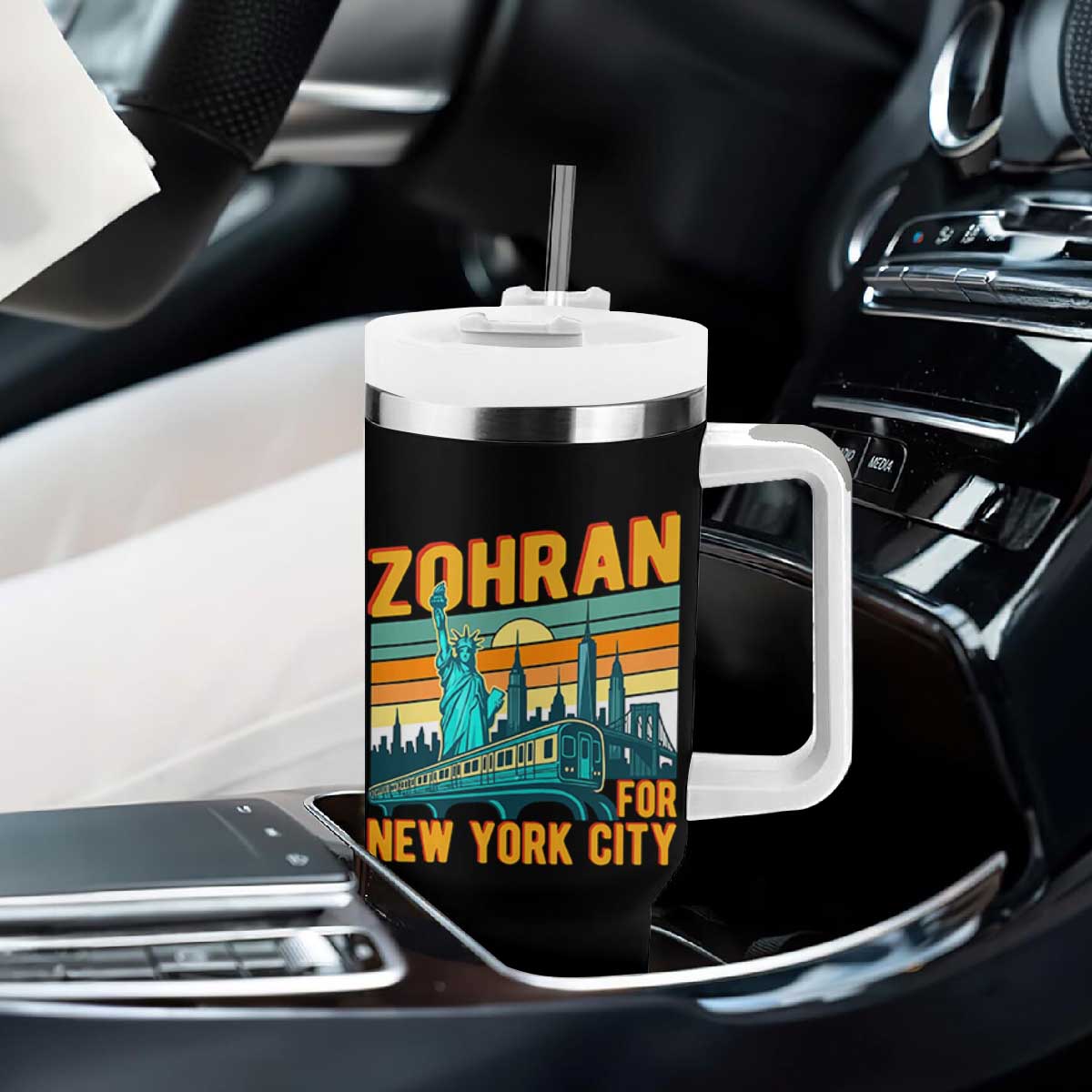 Zohran Mamdani NYC Mayor Tumbler With Handle TS14 Print Your Wear