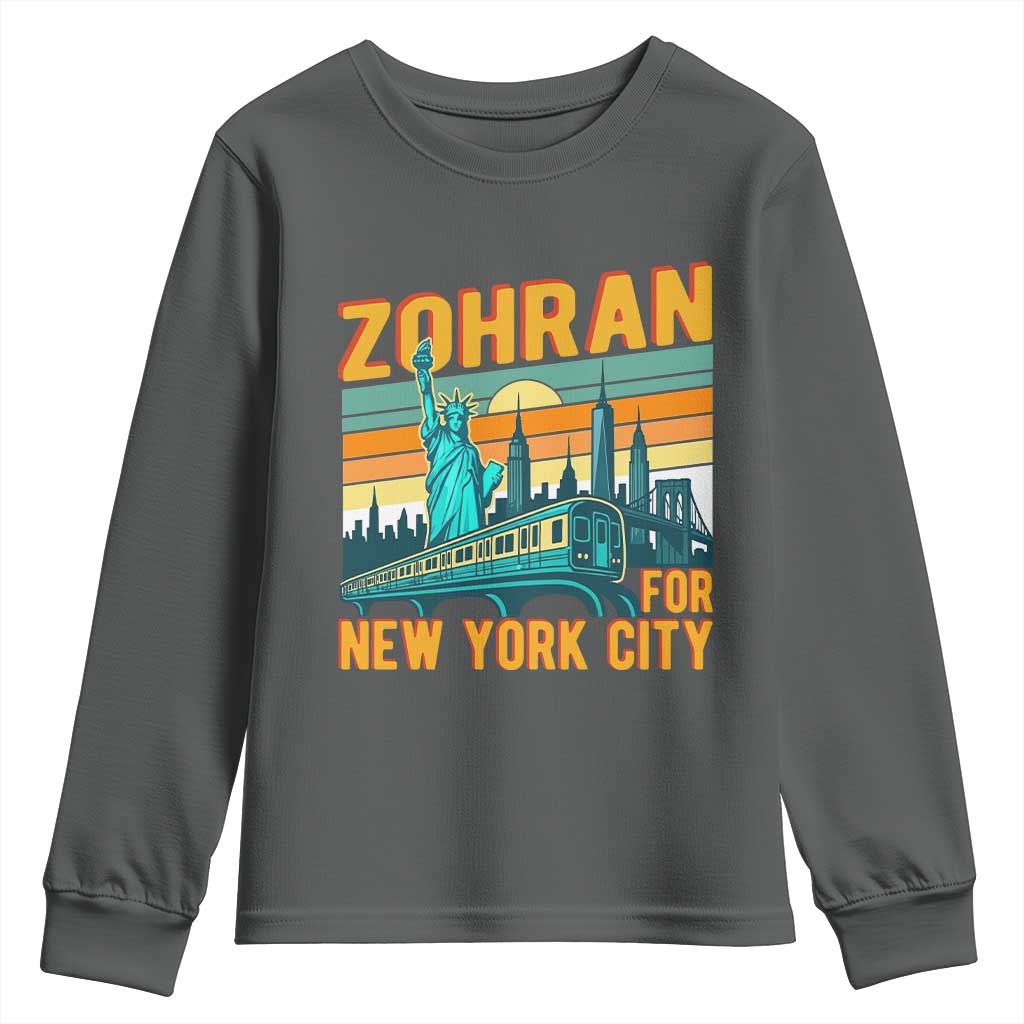 Zohran Mamdani NYC Mayor Youth Sweatshirt TS14 Dark Heather Print Your Wear