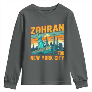Zohran Mamdani NYC Mayor Youth Sweatshirt TS14 Dark Heather Print Your Wear