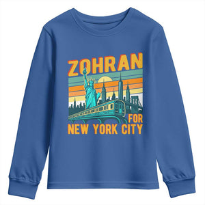 Zohran Mamdani NYC Mayor Youth Sweatshirt TS14 Royal Blue Print Your Wear