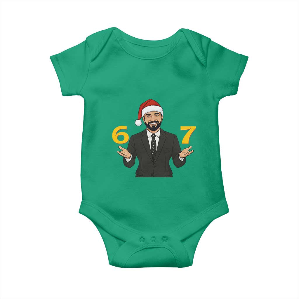 67 Six Seven Zohran Mamdani Christmas Baby Onesie TS14 Irish Green Print Your Wear