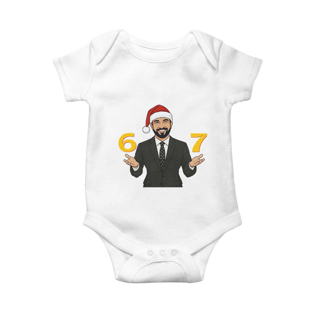 67 Six Seven Zohran Mamdani Christmas Baby Onesie TS14 White Print Your Wear
