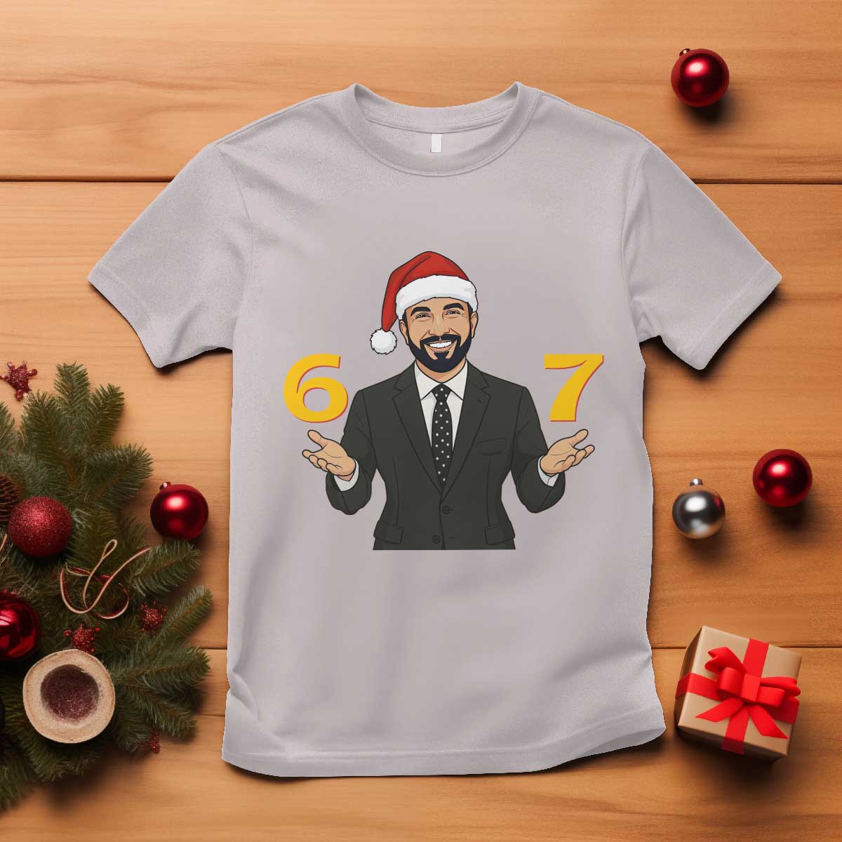67 Six Seven Zohran Mamdani Christmas T Shirt TS14 Ice Gray Print Your Wear