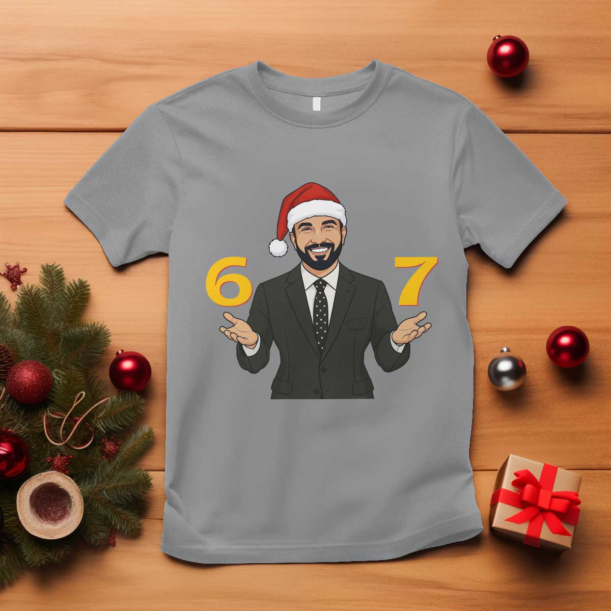 67 Six Seven Zohran Mamdani Christmas T Shirt TS14 Sport Gray Print Your Wear