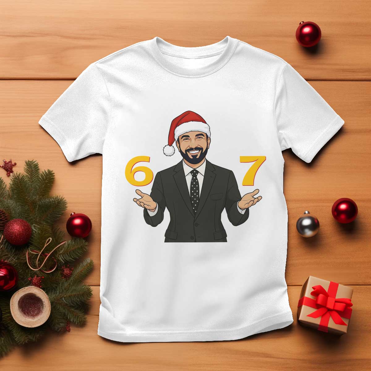 67 Six Seven Zohran Mamdani Christmas T Shirt TS14 White Print Your Wear