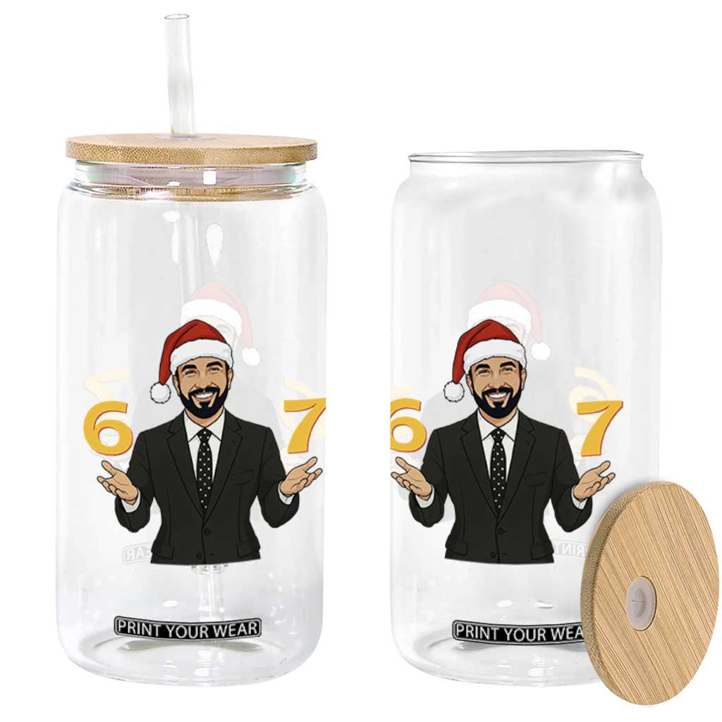 67 Six Seven Zohran Mamdani Christmas Glass Can TS14 Print Your Wear