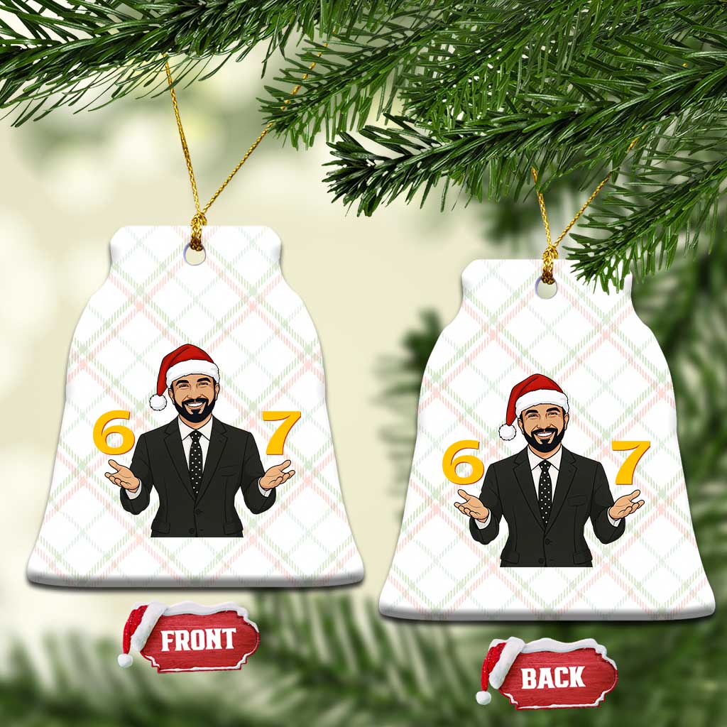 67 Six Seven Zohran Mamdani Christmas Ceramic Ornament - Print Your Wear