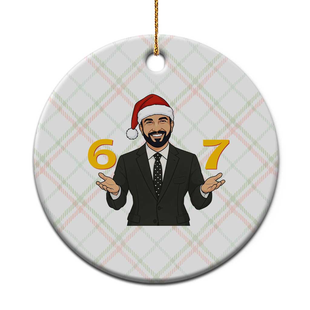 67 Six Seven Zohran Mamdani Christmas Ceramic Ornament - Print Your Wear
