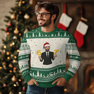 67 Six Seven Zohran Mamdani Xmas Ugly Christmas Sweater TS14 Beige Green Print Your Wear