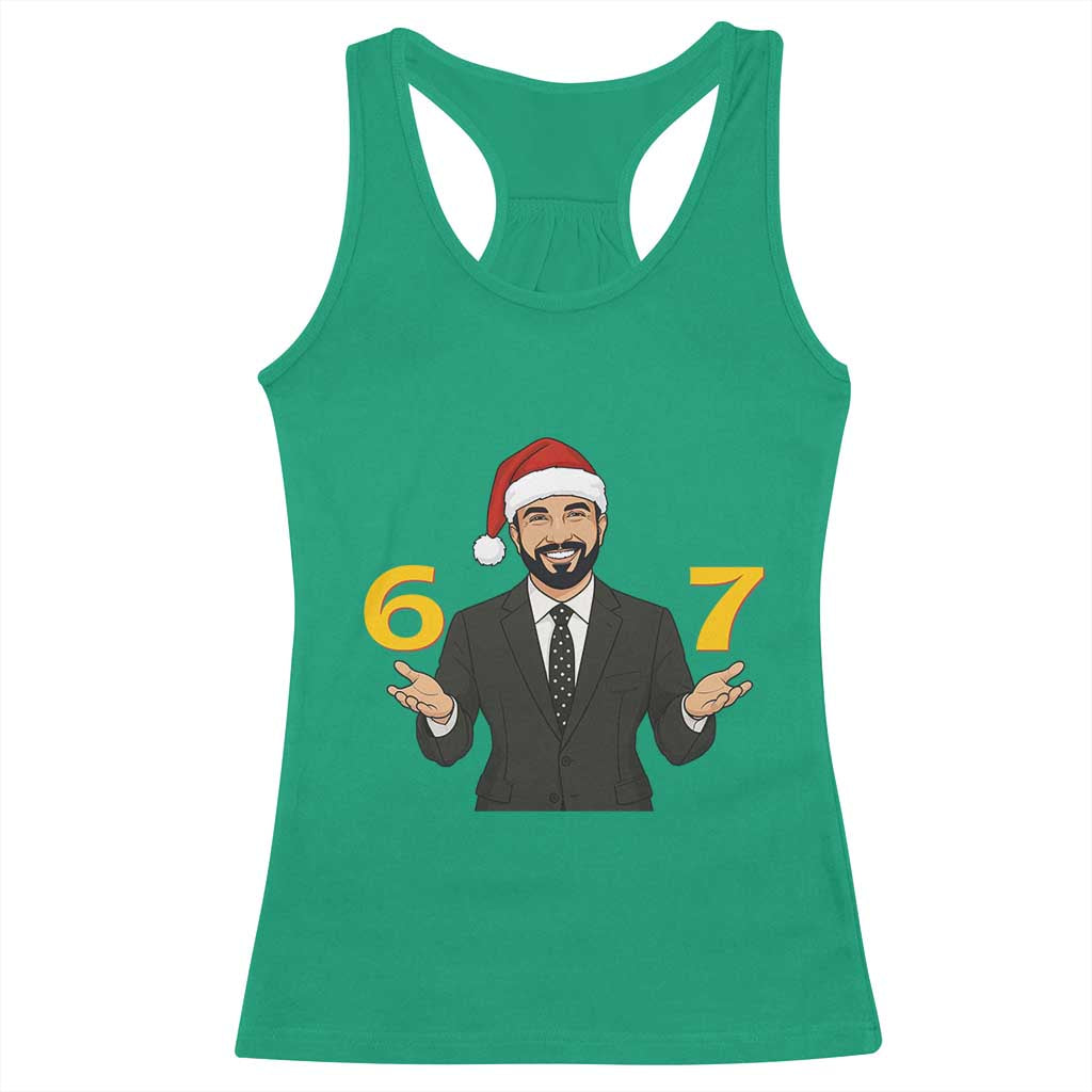 67 Six Seven Zohran Mamdani Christmas Racerback Tank Top TS14 Irish Green Print Your Wear