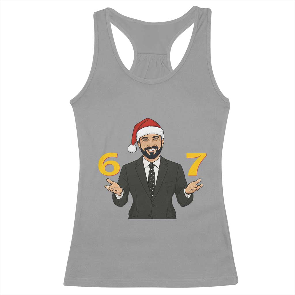 67 Six Seven Zohran Mamdani Christmas Racerback Tank Top TS14 Sport Gray Print Your Wear