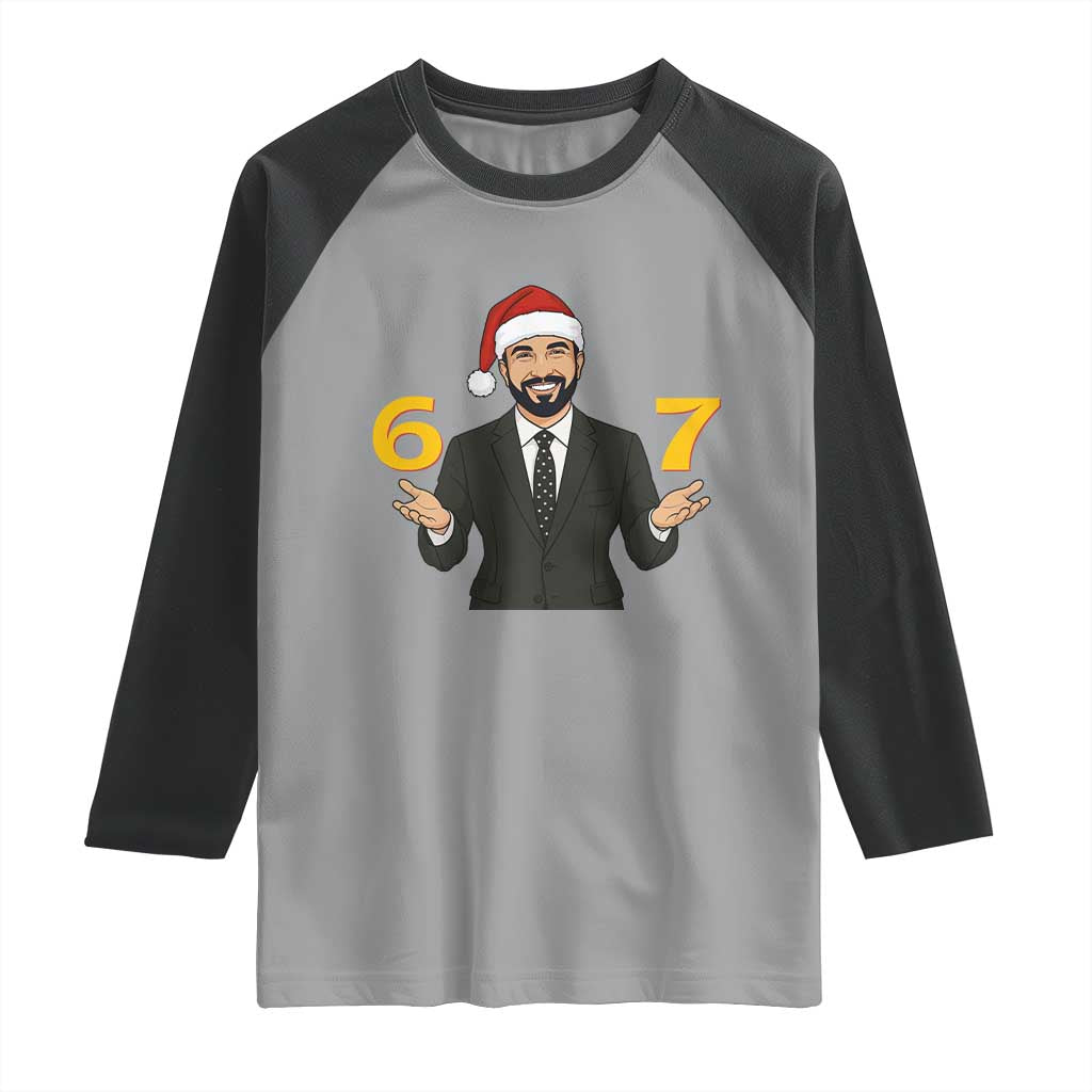 67 Six Seven Zohran Mamdani Christmas Raglan Shirt TS14 Sport Gray Black Print Your Wear