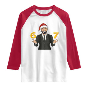 67 Six Seven Zohran Mamdani Christmas Raglan Shirt TS14 White Red Print Your Wear