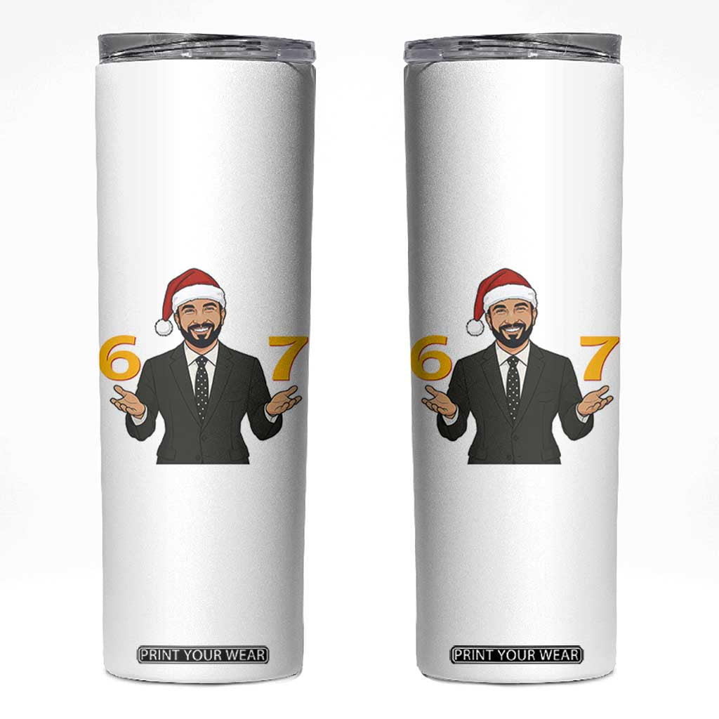67 Six Seven Zohran Mamdani Christmas Skinny Tumbler TS14 White Print Your Wear