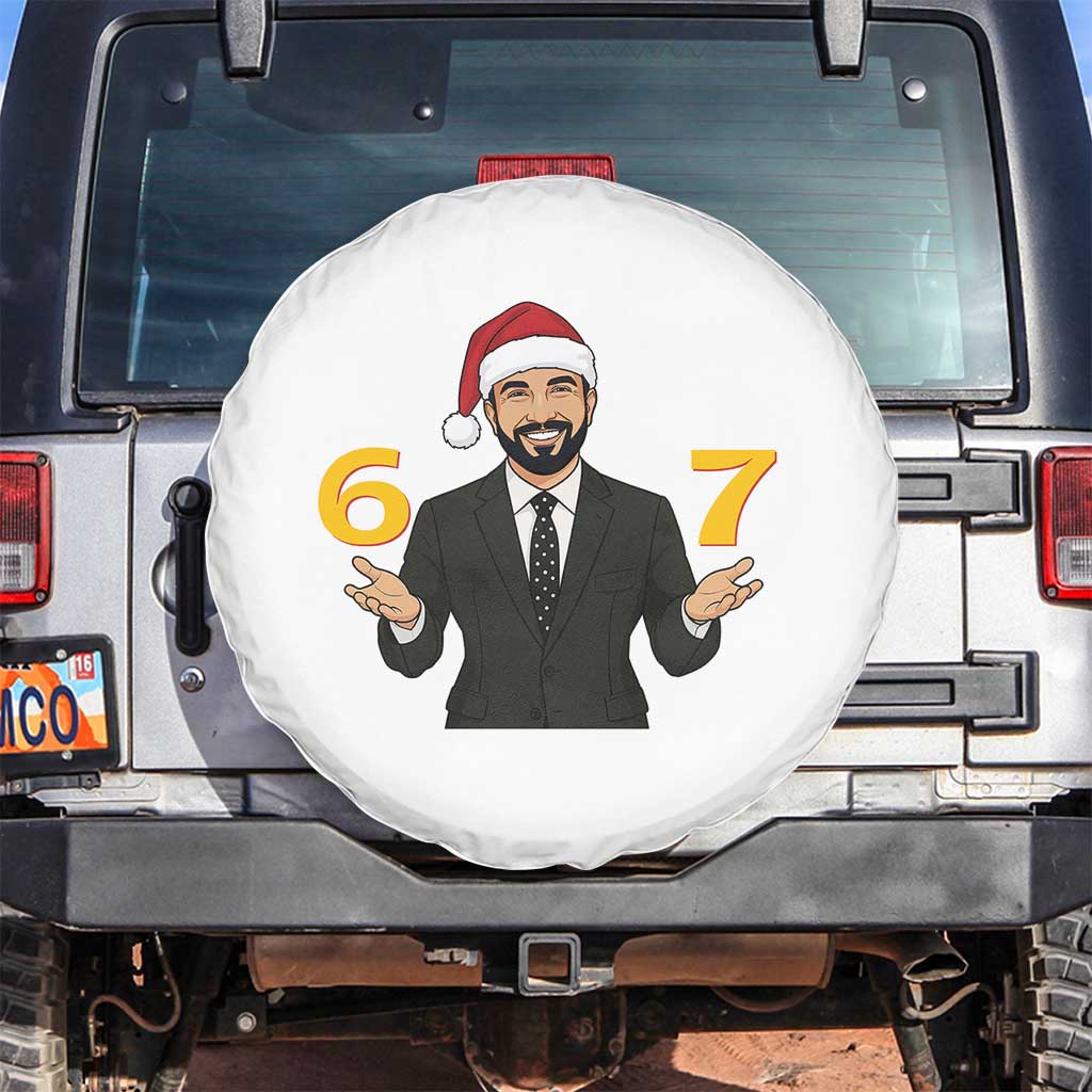 67 Six Seven Zohran Mamdani Christmas Spare Tire Cover TS14 No hole White Print Your Wear