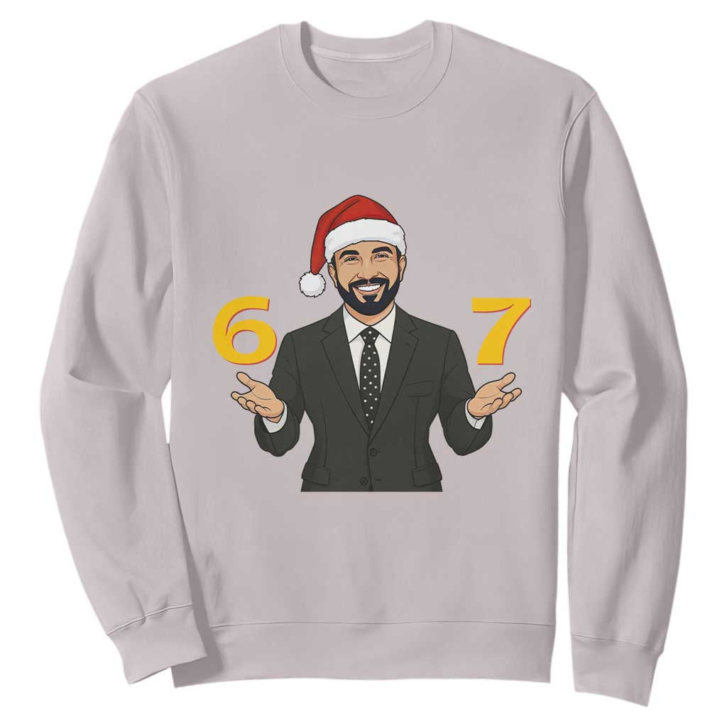 67 Six Seven Zohran Mamdani Christmas Sweatshirt TS14 Ice Gray Print Your Wear