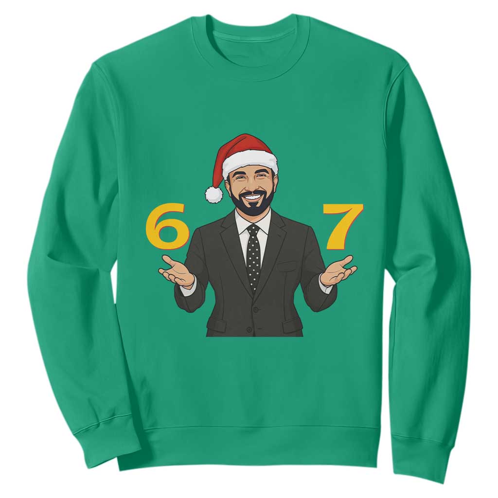 67 Six Seven Zohran Mamdani Christmas Sweatshirt TS14 Irish Green Print Your Wear
