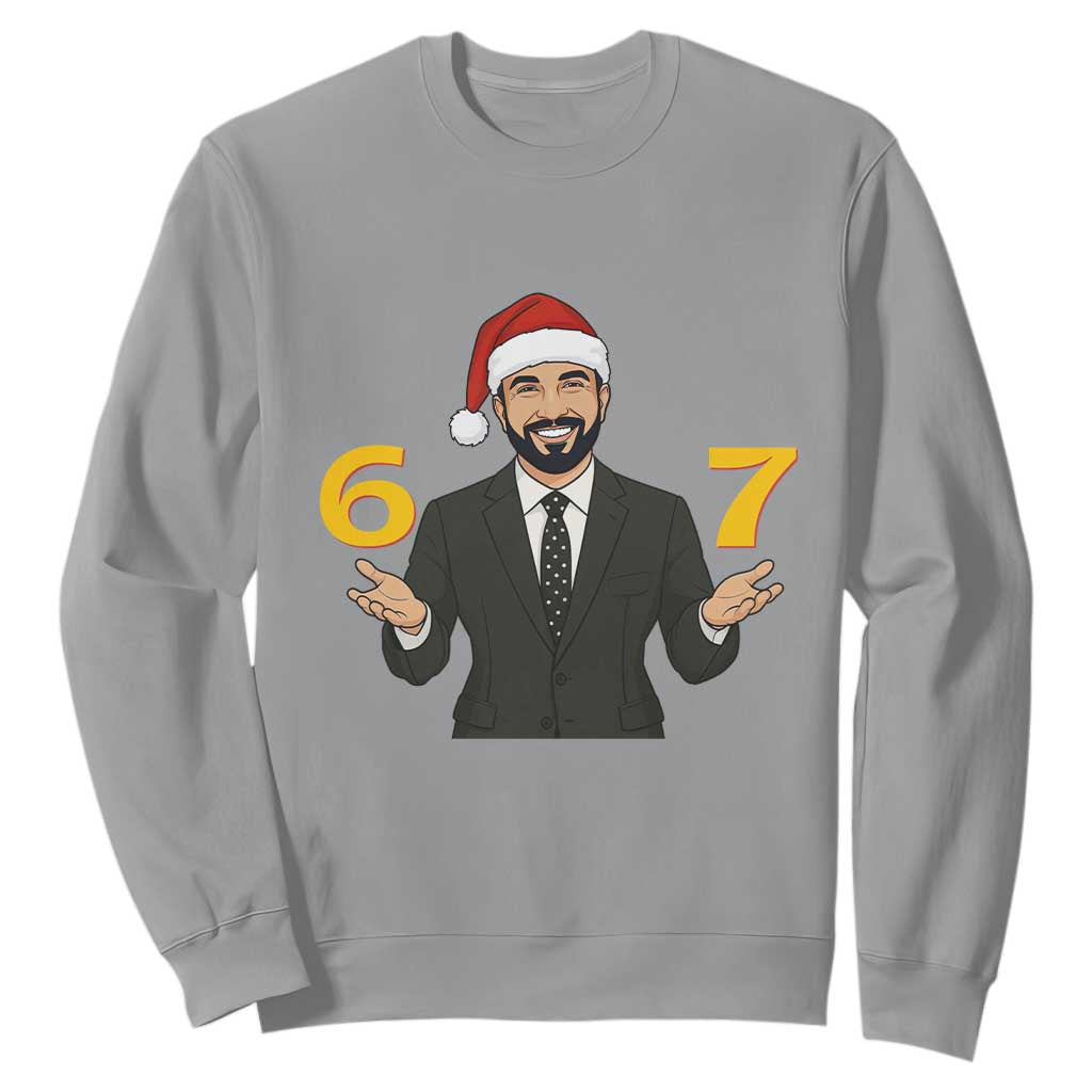 67 Six Seven Zohran Mamdani Christmas Sweatshirt TS14 Sport Gray Print Your Wear