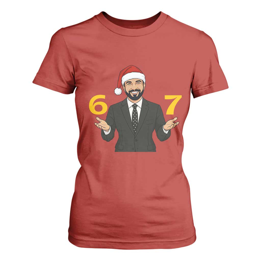 67 Six Seven Zohran Mamdani Christmas T Shirt For Women TS14 Red Print Your Wear