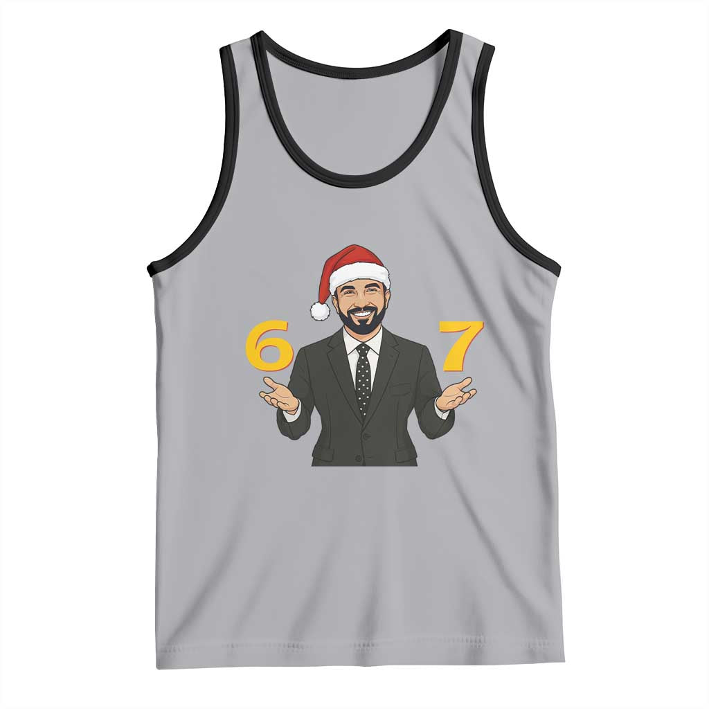 67 Six Seven Zohran Mamdani Christmas Tank Top TS14 Athletic Heather Black Print Your Wear