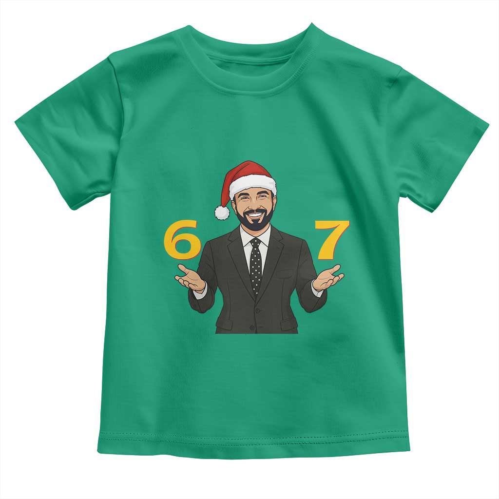 67 Six Seven Zohran Mamdani Christmas Toddler T Shirt TS14 Irish Green Print Your Wear