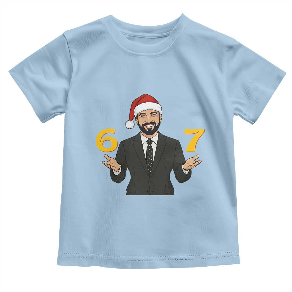 67 Six Seven Zohran Mamdani Christmas Toddler T Shirt TS14 Light Blue Print Your Wear