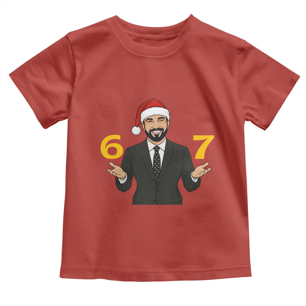 67 Six Seven Zohran Mamdani Christmas Toddler T Shirt TS14 Red Print Your Wear