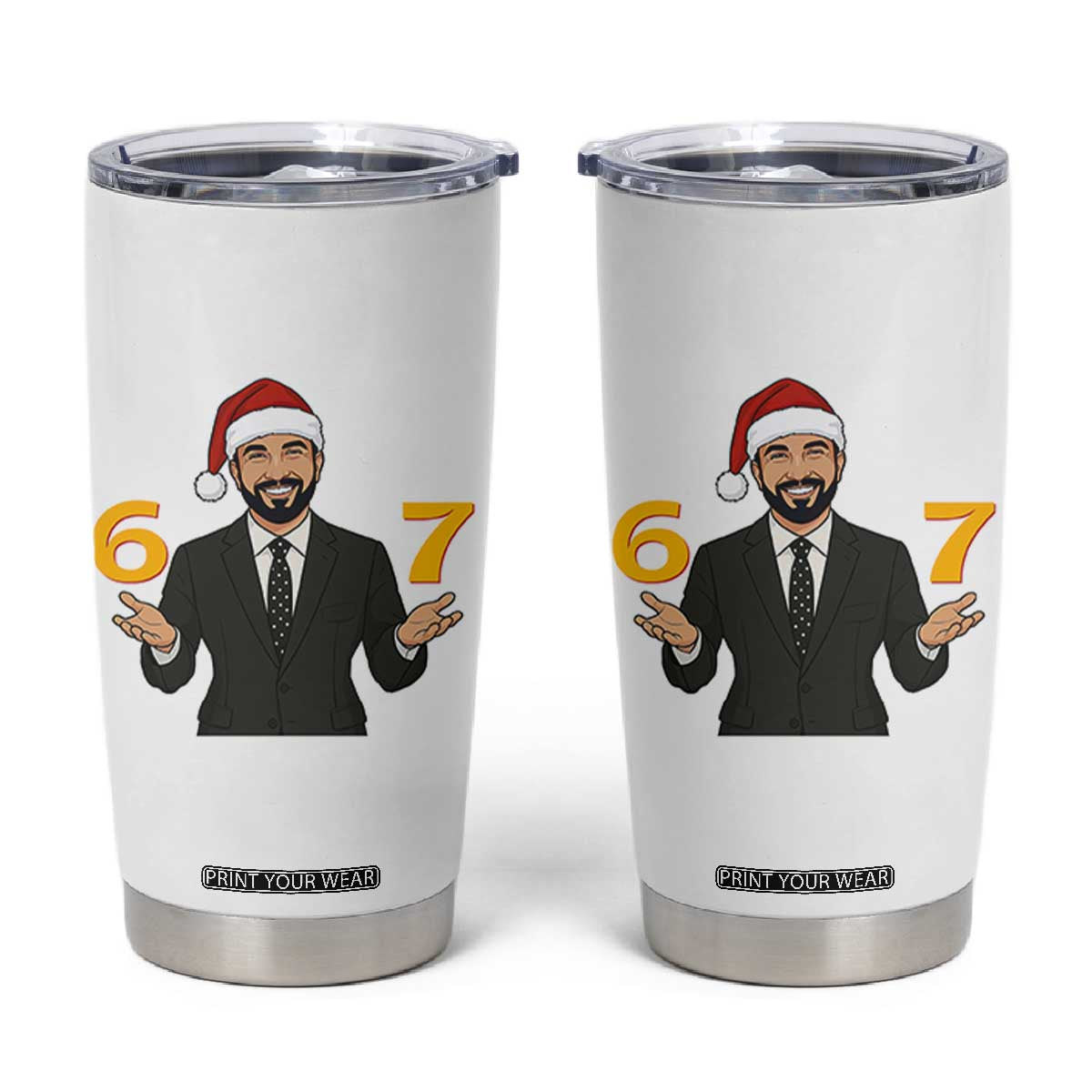 67 Six Seven Zohran Mamdani Christmas Tumbler Cup TS14 White Print Your Wear