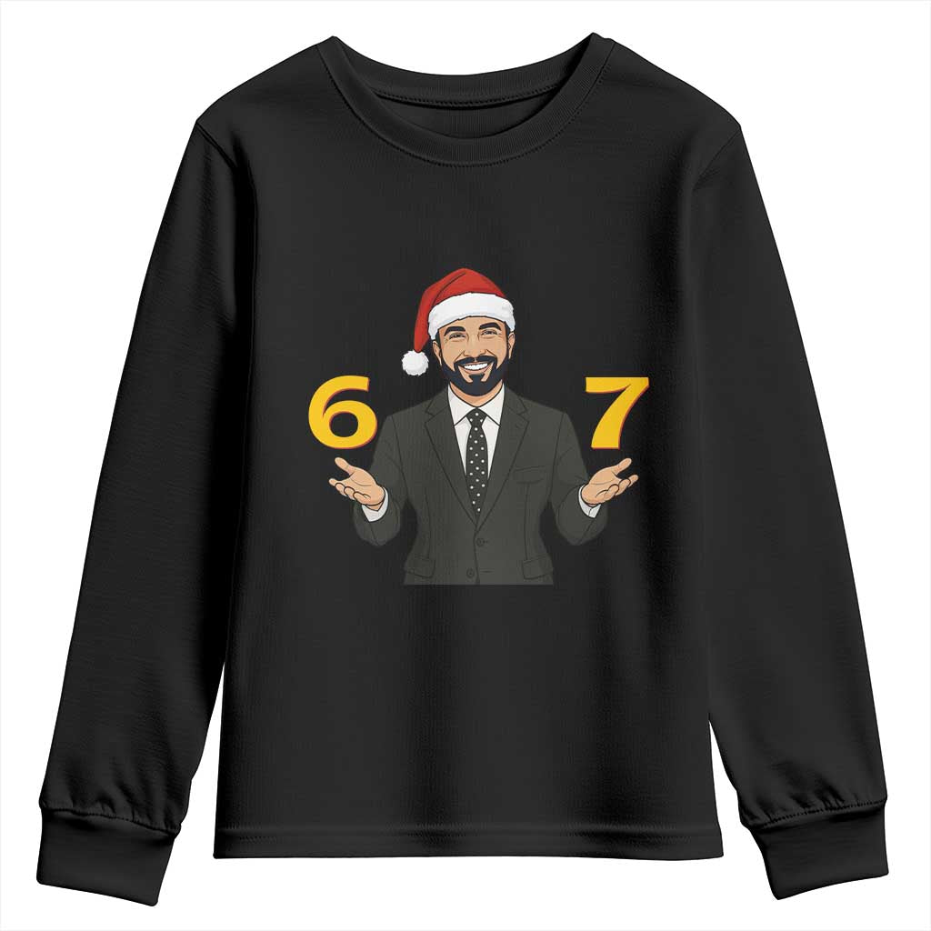 67 Six Seven Zohran Mamdani Christmas Youth Sweatshirt TS14 Black Print Your Wear