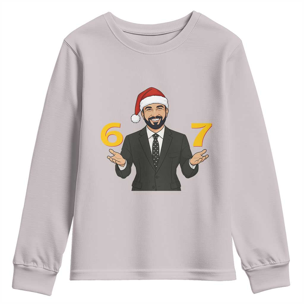 67 Six Seven Zohran Mamdani Christmas Youth Sweatshirt TS14 Ice Gray Print Your Wear