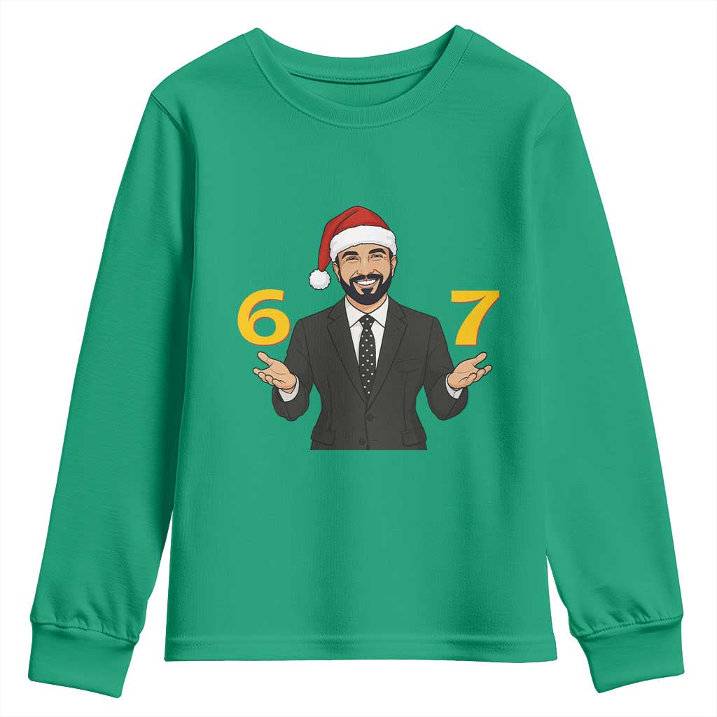 67 Six Seven Zohran Mamdani Christmas Youth Sweatshirt TS14 Irish Green Print Your Wear