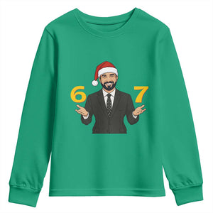 67 Six Seven Zohran Mamdani Christmas Youth Sweatshirt TS14 Irish Green Print Your Wear