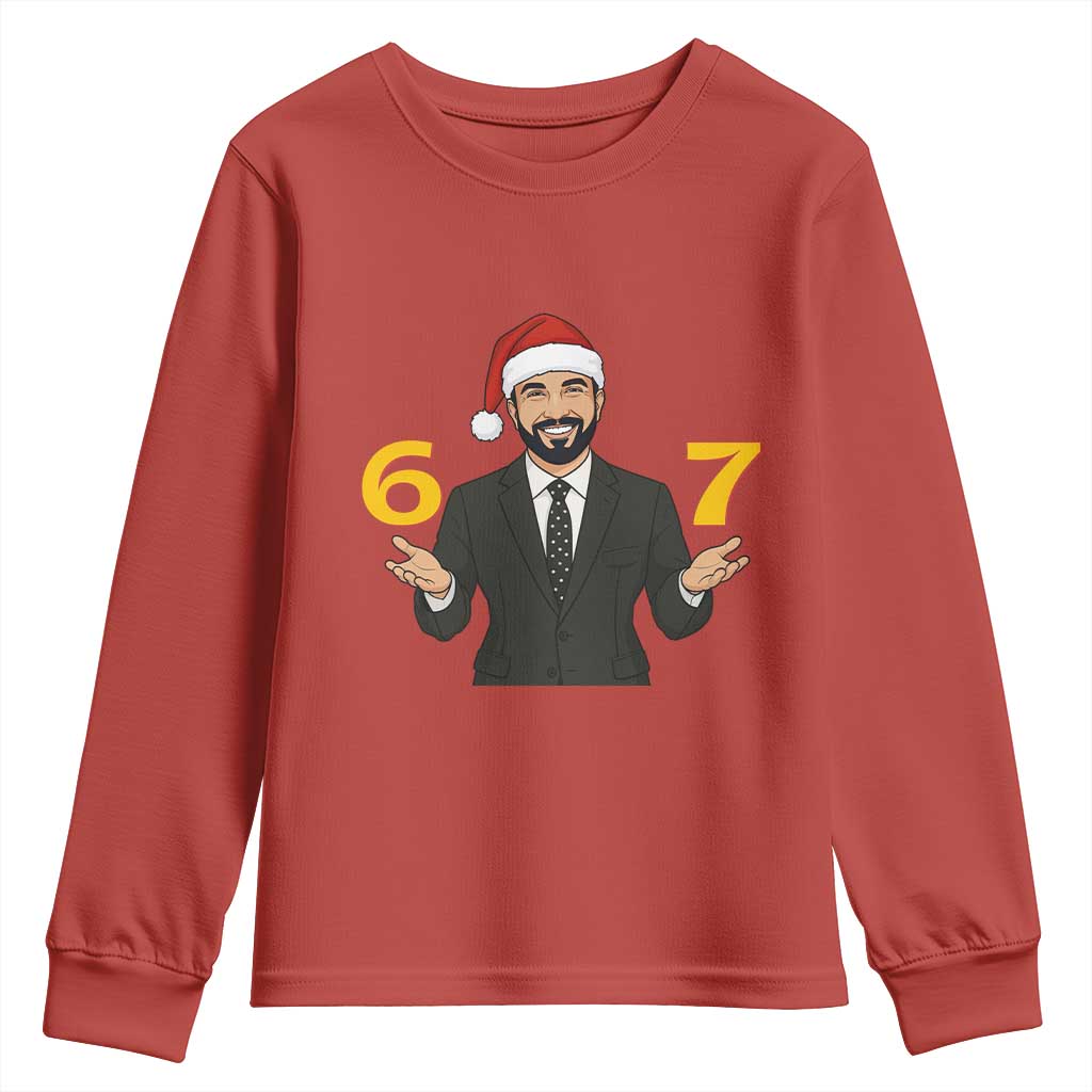 67 Six Seven Zohran Mamdani Christmas Youth Sweatshirt TS14 Red Print Your Wear