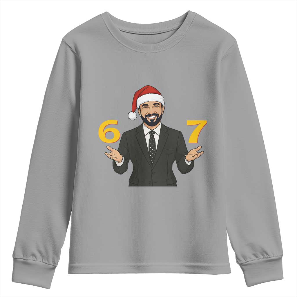 67 Six Seven Zohran Mamdani Christmas Youth Sweatshirt TS14 Sport Gray Print Your Wear