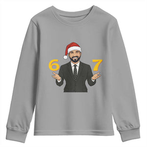 67 Six Seven Zohran Mamdani Christmas Youth Sweatshirt TS14 Sport Gray Print Your Wear