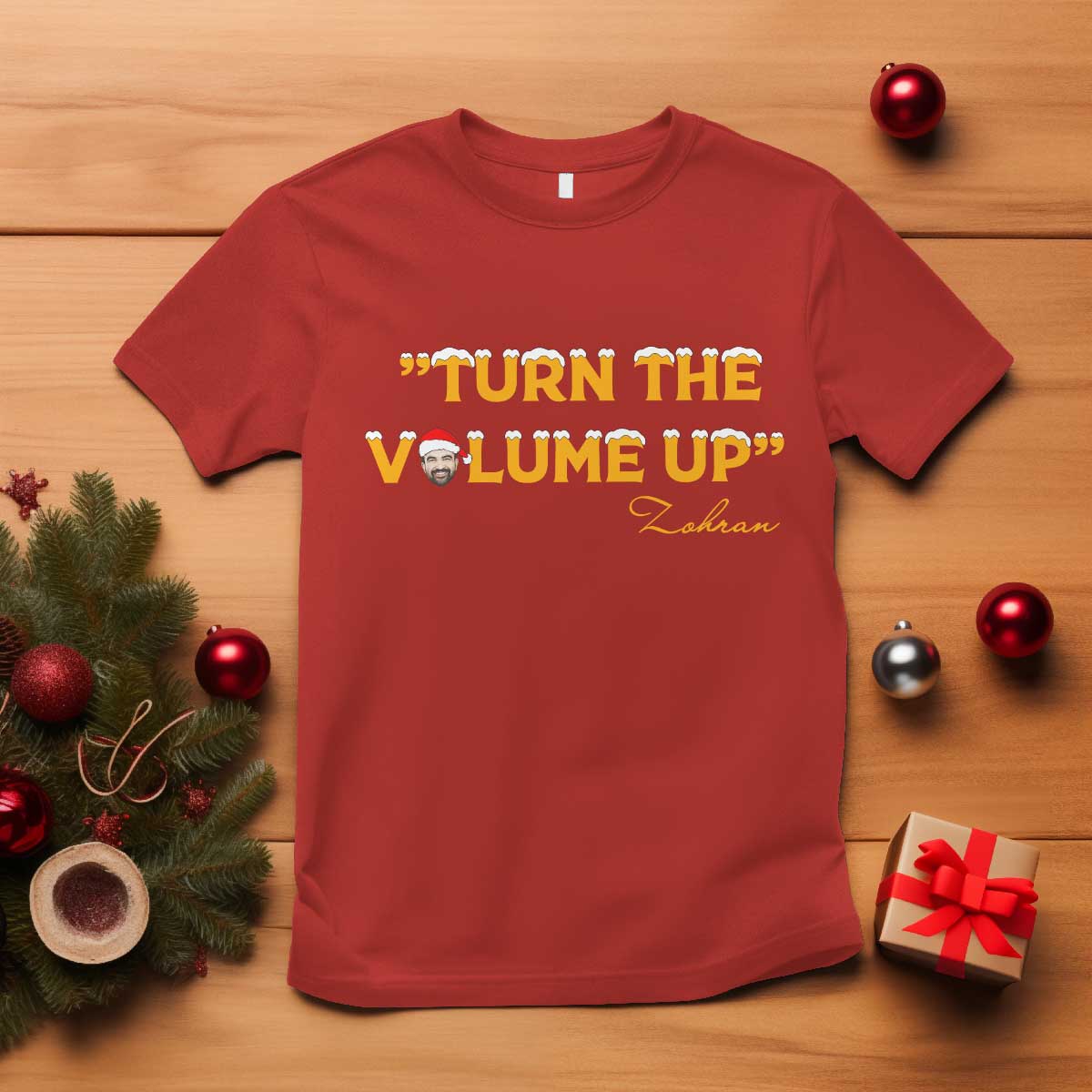 Turn The Volume Up T Shirt Zohran Mamdani Christmas TS14 Red Print Your Wear