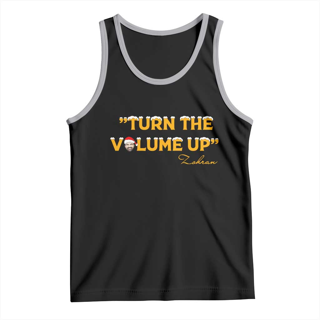 Turn The Volume Up Tank Top Zohran Mamdani Christmas TS14 Black Athletic Heather Print Your Wear