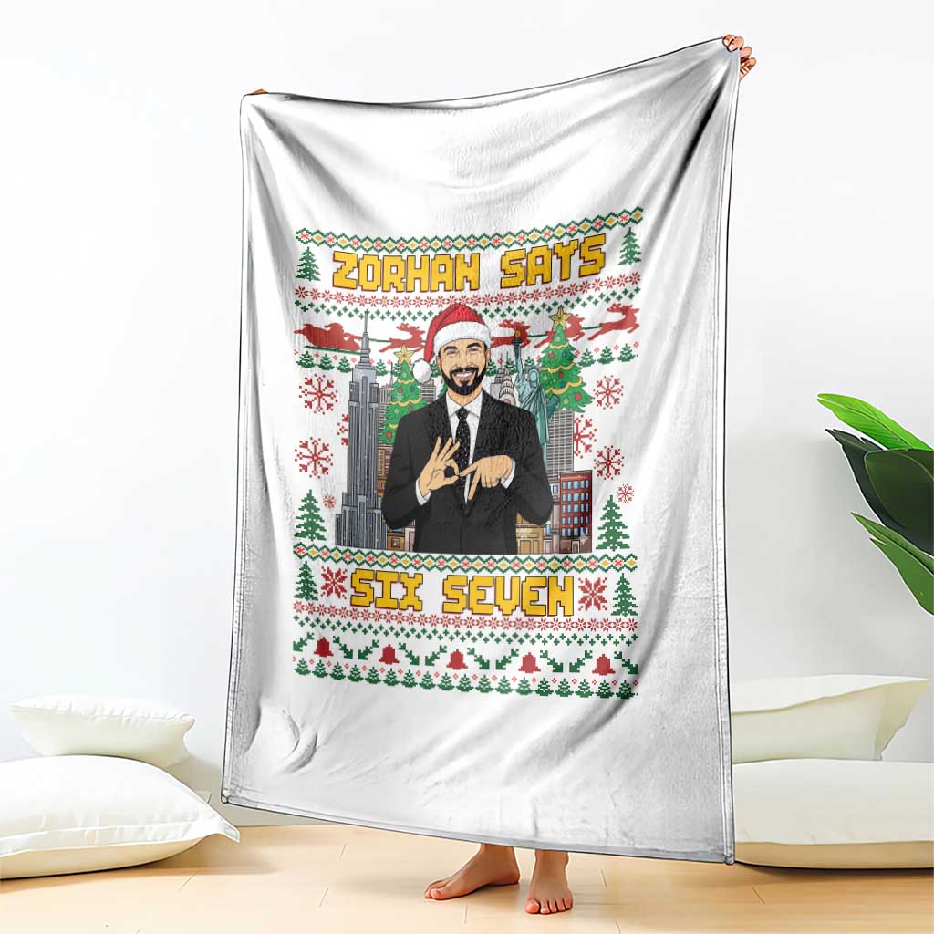 67 Six Seven Zohran Mamdani Christmas Throw Blanket Progressive Democrats TS14 Print Your Wear