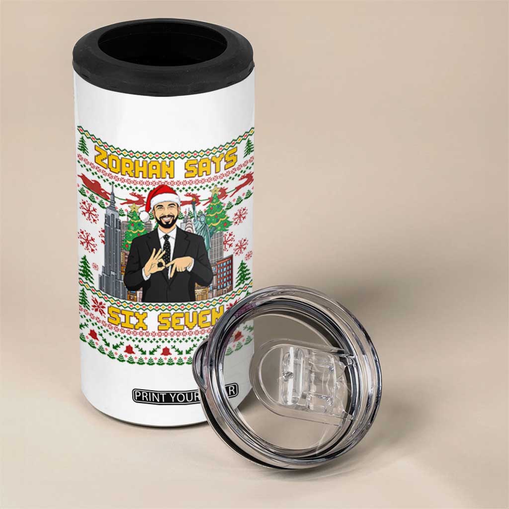 67 Six Seven Zohran Mamdani Christmas 4 in 1 Can Cooler Tumbler Progressive Democrats - Print Your Wear