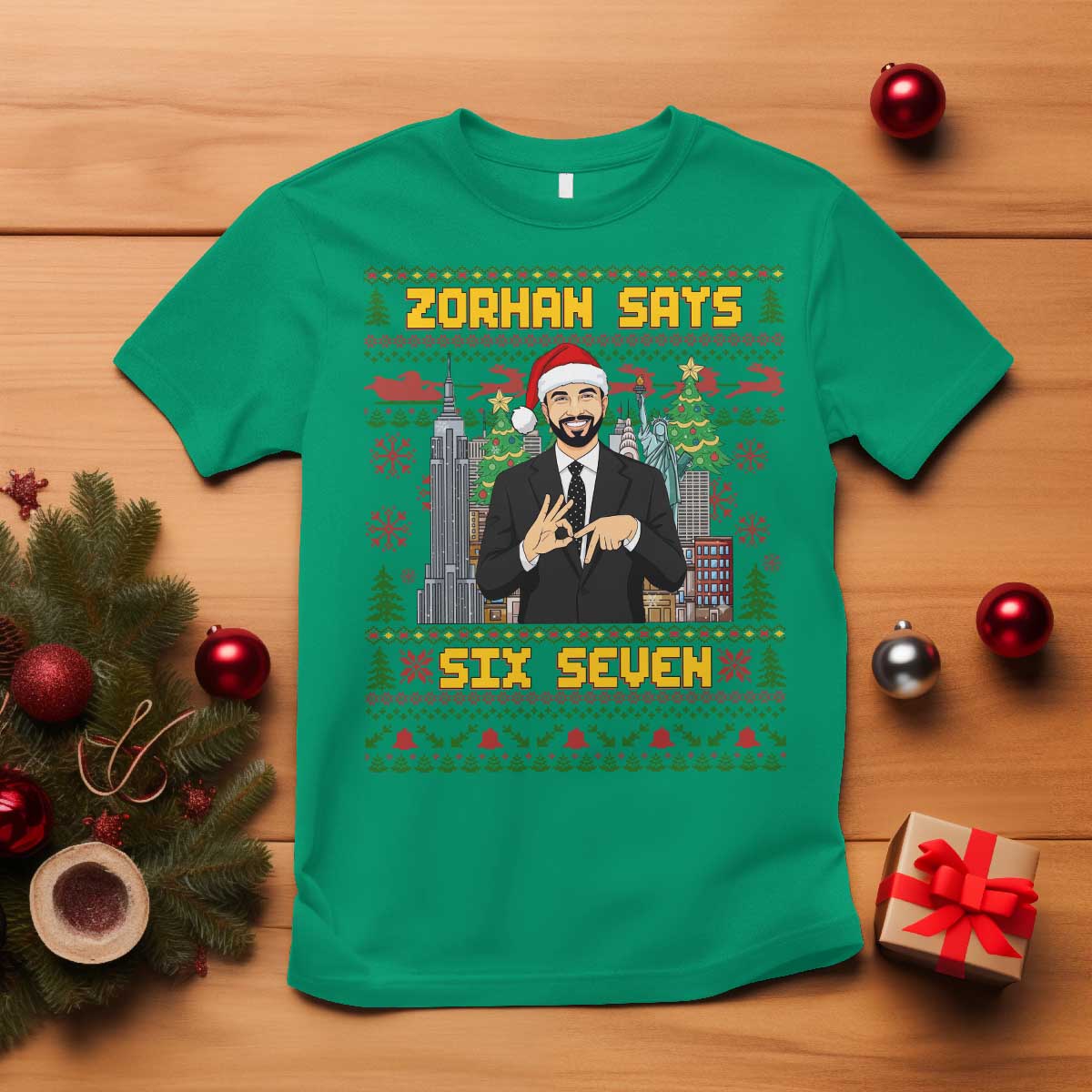 67 Six Seven Zohran Mamdani Christmas T Shirt Progressive Democrats TS14 Irish Green Print Your Wear