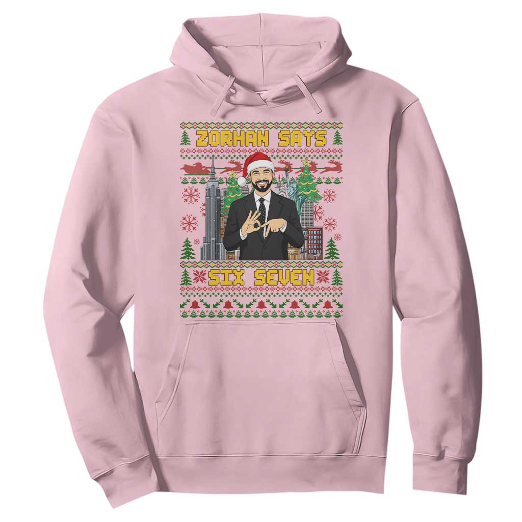 67 Six Seven Zohran Mamdani Christmas Hoodie Progressive Democrats TS14 Light Pink Print Your Wear