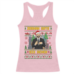 67 Six Seven Zohran Mamdani Christmas Racerback Tank Top Progressive Democrats TS14 Light Pink Print Your Wear
