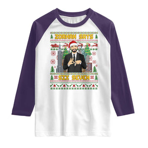 67 Six Seven Zohran Mamdani Christmas Raglan Shirt Progressive Democrats TS14 White Purple Print Your Wear