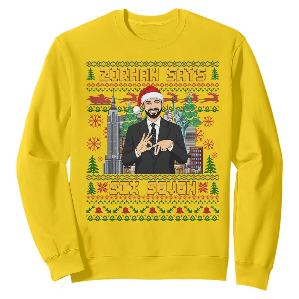 67 Six Seven Zohran Mamdani Christmas Sweatshirt Progressive Democrats TS14 Daisy Print Your Wear