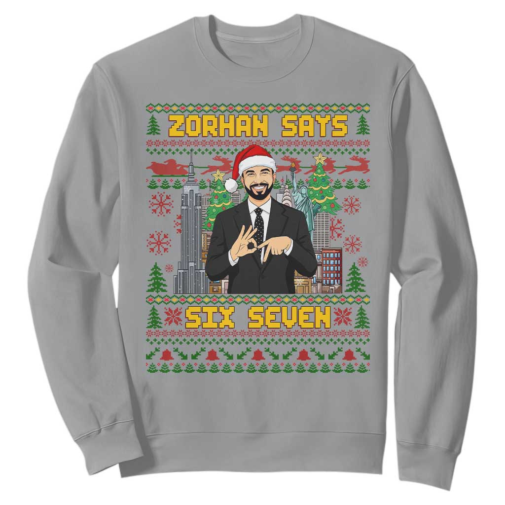 67 Six Seven Zohran Mamdani Christmas Sweatshirt Progressive Democrats TS14 Sport Gray Print Your Wear
