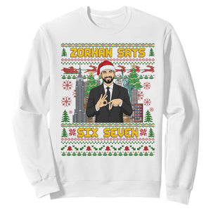 67 Six Seven Zohran Mamdani Christmas Sweatshirt Progressive Democrats TS14 White Print Your Wear