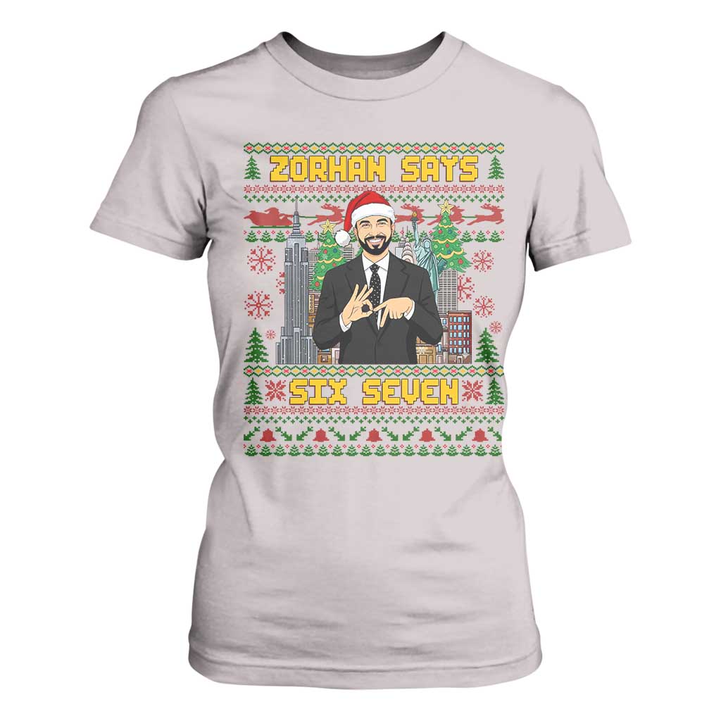 67 Six Seven Zohran Mamdani Christmas T Shirt For Women Progressive Democrats TS14 Ice Gray Print Your Wear