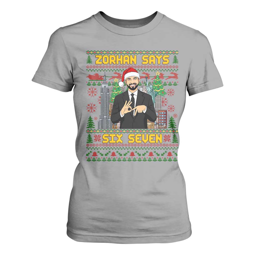 67 Six Seven Zohran Mamdani Christmas T Shirt For Women Progressive Democrats TS14 Sport Gray Print Your Wear
