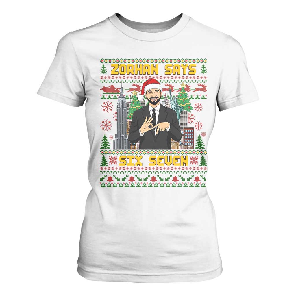 67 Six Seven Zohran Mamdani Christmas T Shirt For Women Progressive Democrats TS14 White Print Your Wear